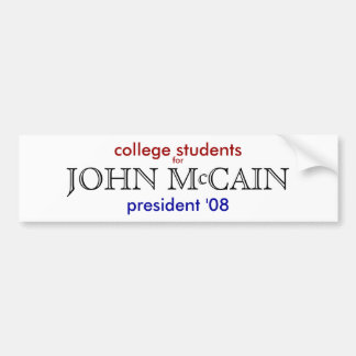 College students for John McCain Bumper Sticker