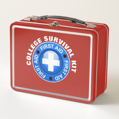 COLLEGE Survival Kit _ See Back  Metal Lunch Box