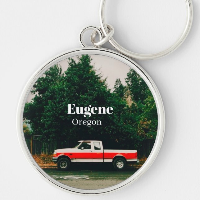 College town of Eugene - Oregon Keychain (Front)