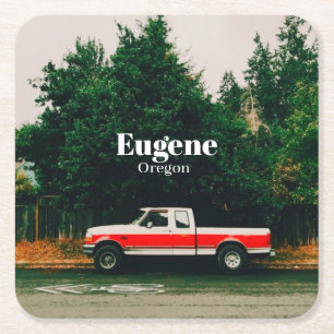 College town of Eugene - Oregon Square Paper Coaster