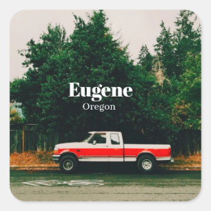 College town of Eugene - Oregon Square Sticker