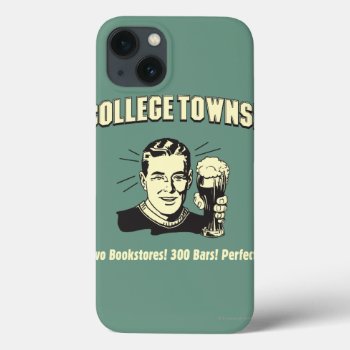 College Towns: 2 Bookstores 300 Bars Iphone 13 Case by RetroSpoofs at Zazzle