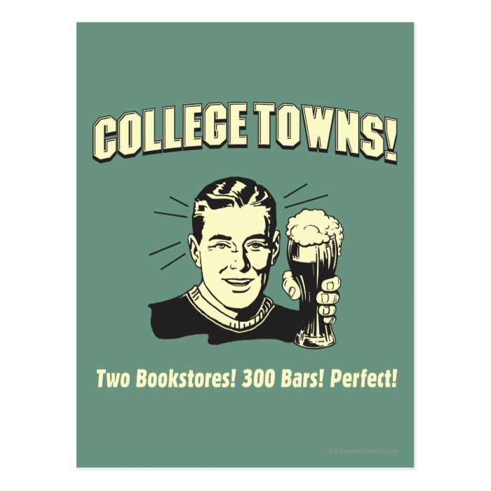 College Towns 2 Bookstores 300 Bars Postcards