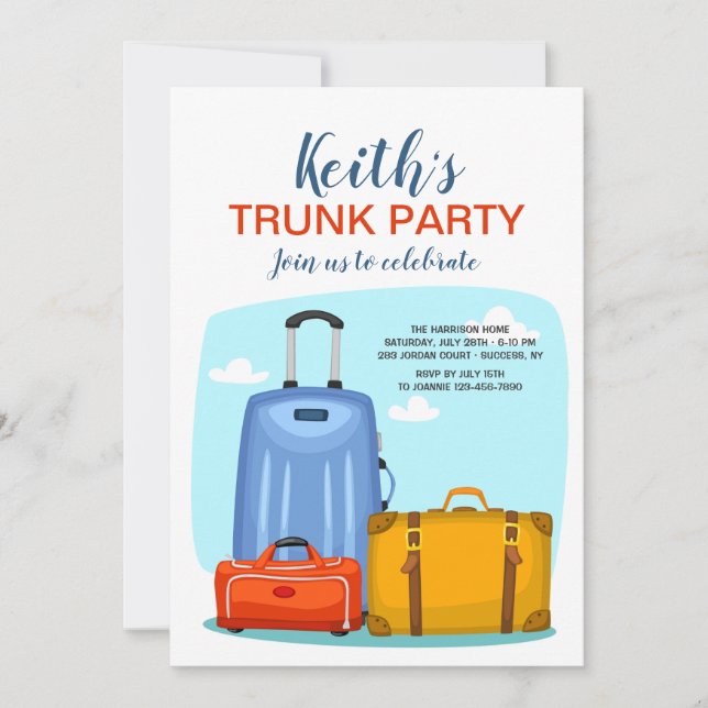 College Trunk Party Invitation (Front)