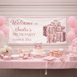 College Trunk Party Vintage Suitcases Welcome Banner