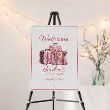 College Trunk Party Vintage Suitcases Welcome