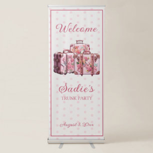 College Trunk Party Vintage Suitcases Welcome Retractable Banner