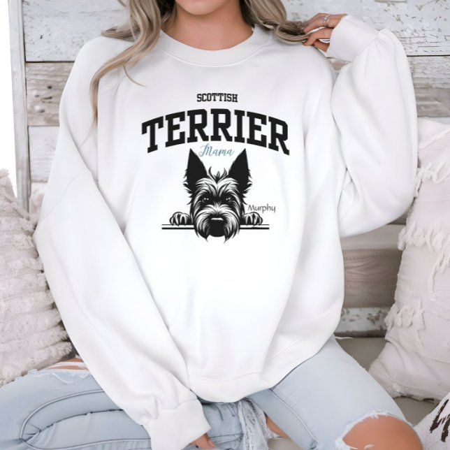 College Varsity Script Scottish Terrier Mama Sweatshirt (Creator Uploaded)