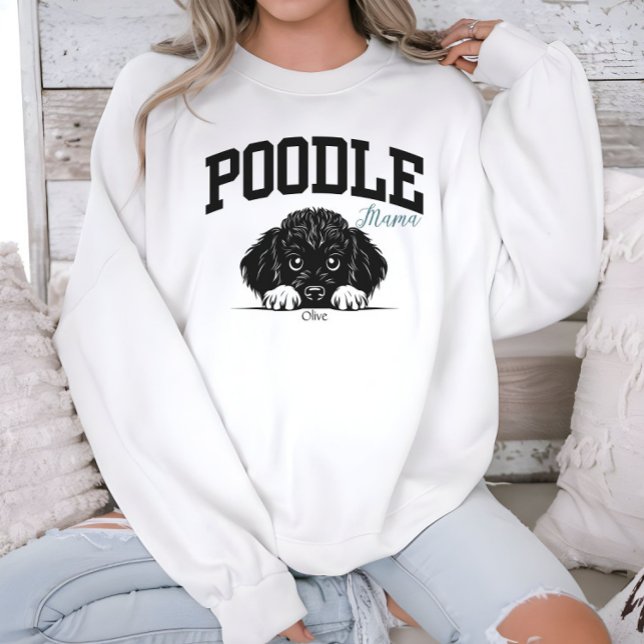 College Varsity Style Script Poodle Mama Sweatshirt (Creator Uploaded)