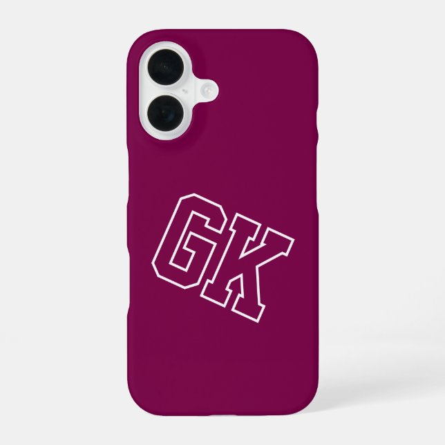 College Wine Varsity Monogram Initials Iphone Case (Back)