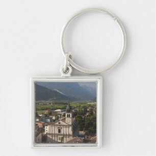Collegiate church in morning, Arco, Trento Keychain