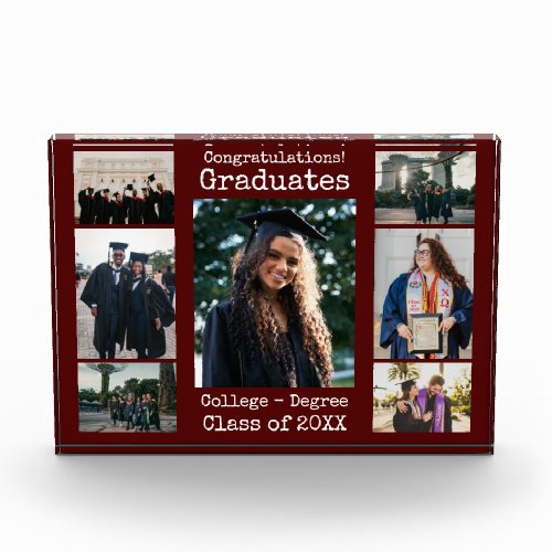 Collegiate Maroon Congratulations Graduates Photo 
