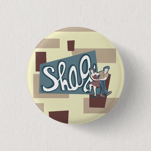 Collegiate  Shag Badge Button (Front)