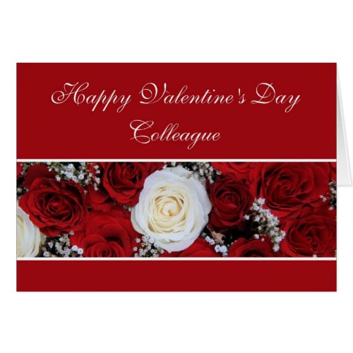 Collegue Valentines Day red and white roses