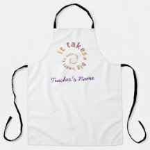 Collerful Spiral Quote Teacher Apron-Personalized 