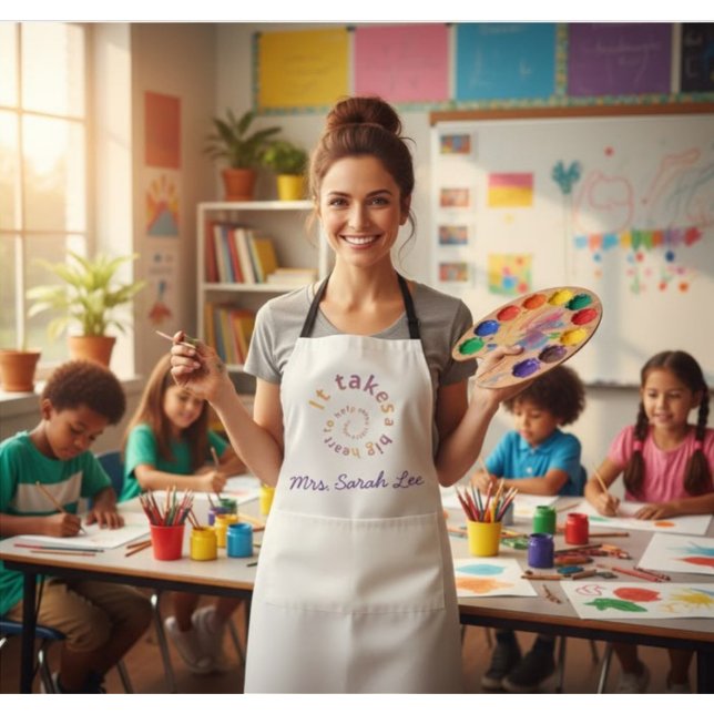 Collerful Spiral Quote Teacher Apron-Personalized  Apron (Creator Uploaded)