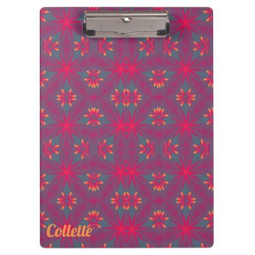 COLLETTE  Pink Purple Yellow and Gray design Clipboard