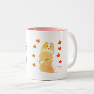 Collie Art < custom Two-Tone Coffee Mug