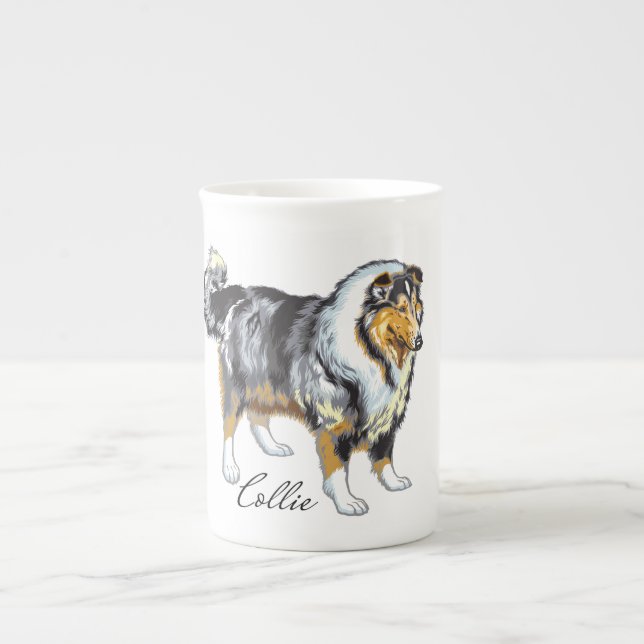 collie bone china mug (Front)