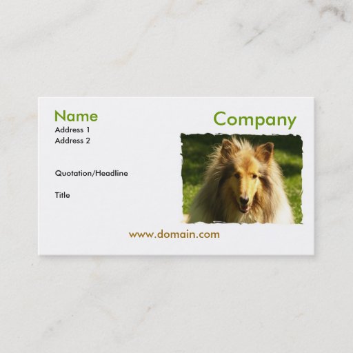 Customizable Collie Business Card