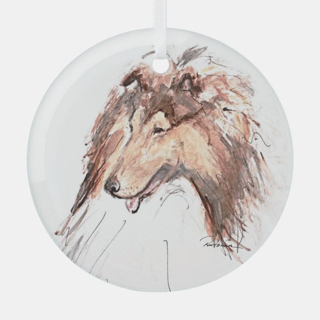 Collie by Hevener Ornament (Front)