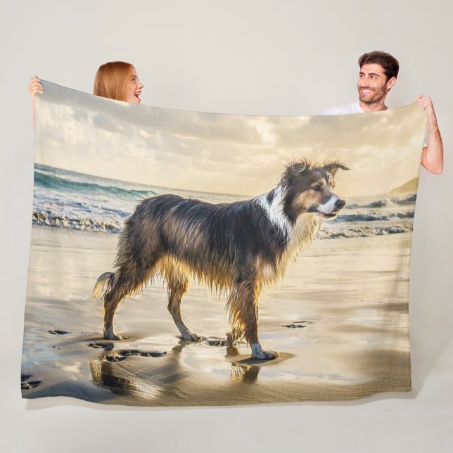 COLLIE by the SEA Fleece Blanket (In Situ)