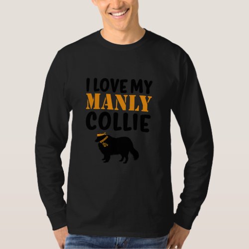 Collie Canine Pet  Boy Dog Puppy Gender Reveal Cut T_Shirt