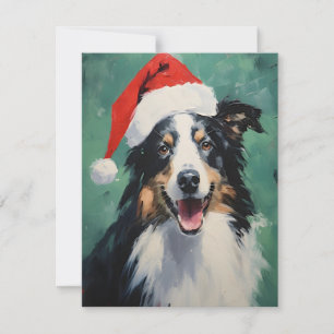 Collie Christmas Holiday Card