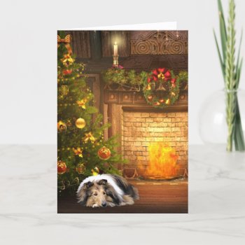 Collie Christmas Holiday Card by deemac2 at Zazzle