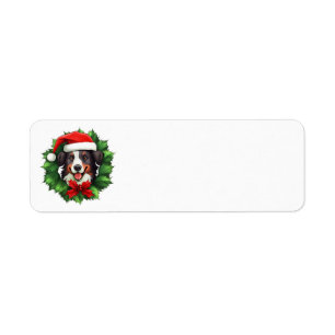 Collie Christmas Wreath Label