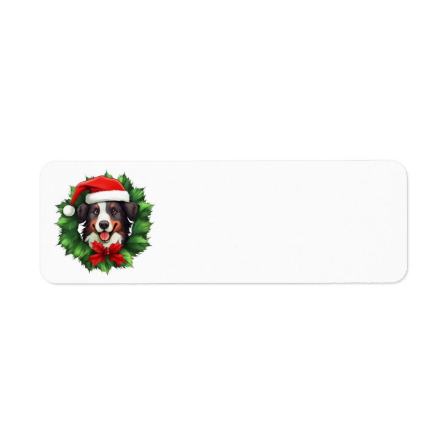 Collie Christmas Wreath Label (Front)