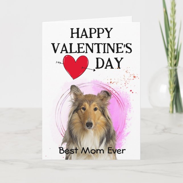 Collie Customized Valentine's Day Holiday Card (Front)