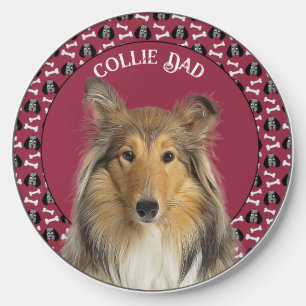 Collie Dad custom pet photo Wireless Charger