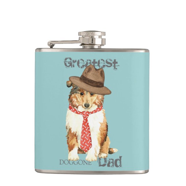 Collie Dad Flask (Front)