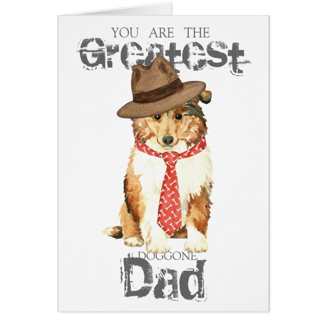 Collie Dad Greeting Card (Front)