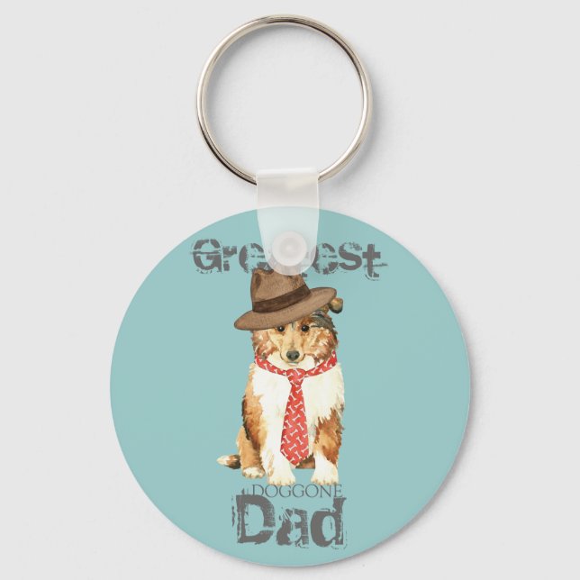Collie Dad Keychain (Front)