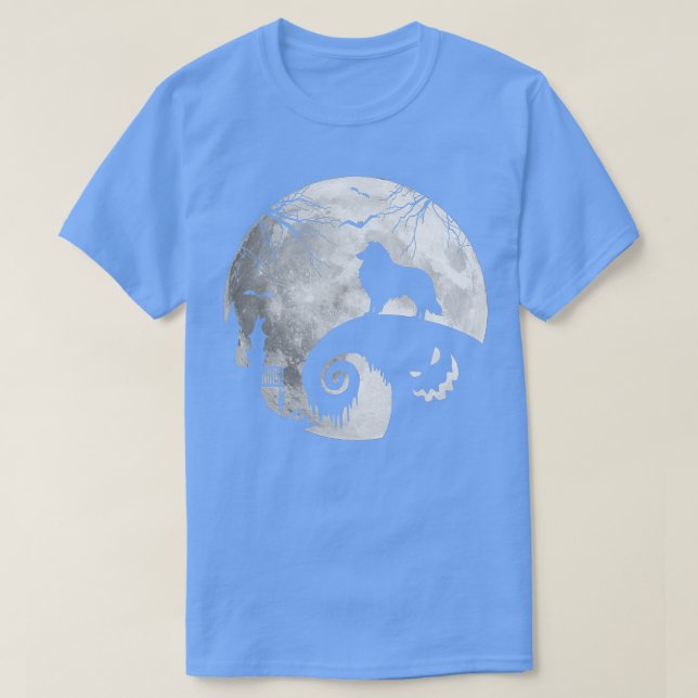 Collie Dog And Moon Halloween Costume Dog Lover Fu T-Shirt (Design Front)