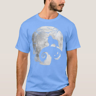 Collie Dog And Moon Halloween Costume Dog Lover Fu T-Shirt