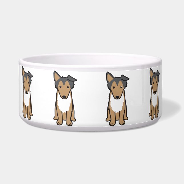 Collie Dog Cartoon Bowl (Front)