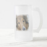 Collie Dog Frosted Beer Mug