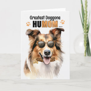 Collie Dog Greatest HuMOM Mother's Day Holiday Card