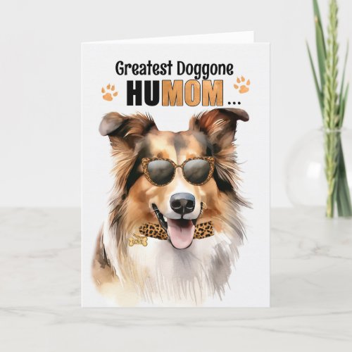 Collie Dog Greatest HuMOM Mothers Day Holiday Card