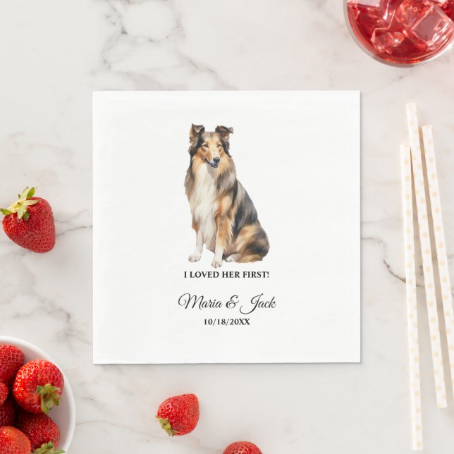 Collie Dog I Loved Her First Wedding Napkins (Insitu)
