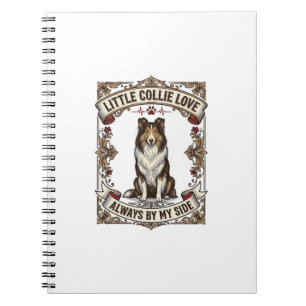 Collie Dog Lover Shirt with Vintage Engraving Quot Notebook