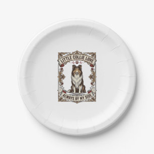 Collie Dog Lover Shirt with Vintage Engraving Quot Paper Plates