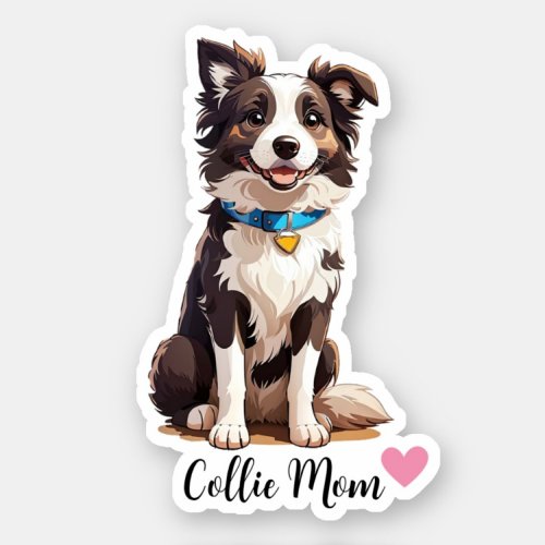 Collie Dog Mom Custom_Cut Vinyl Sticker