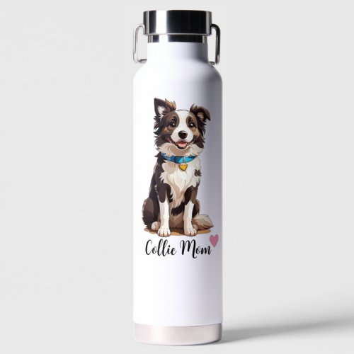 Collie Dog Mom Custom_Cut Vinyl Sticker Water Bottle
