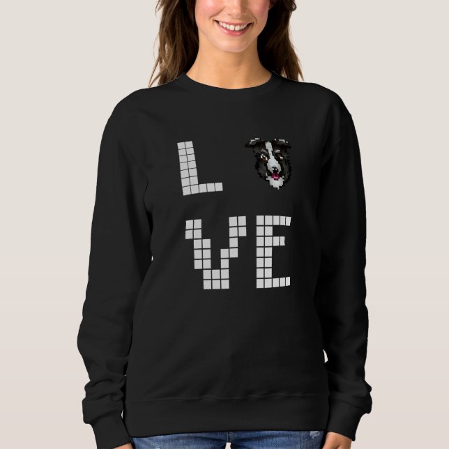 Collie  Dog  Pixel Art Sweatshirt (Front)