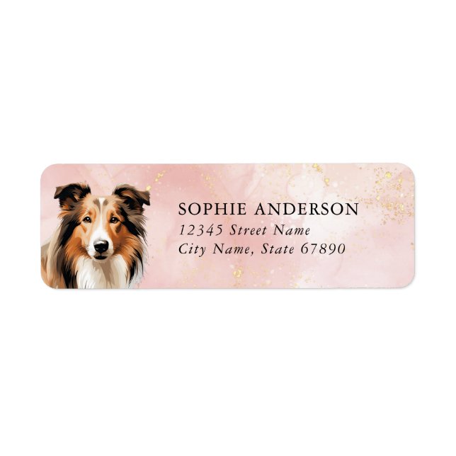 Collie Dog Return Address Labels (Front)