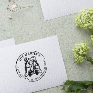 Collie Dog Rubber Stamp